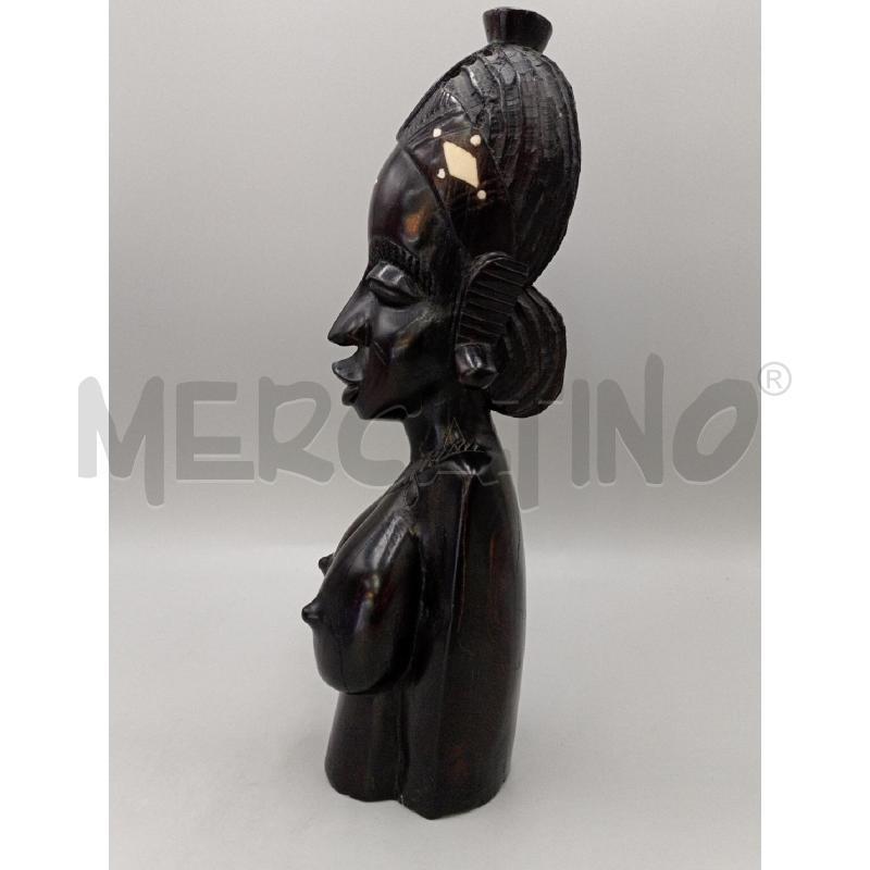 BUSTO TRIBALE DONNA CM 36 LEGNO EBANO | Mercatino dell'Usato Moncalieri bengasi 4