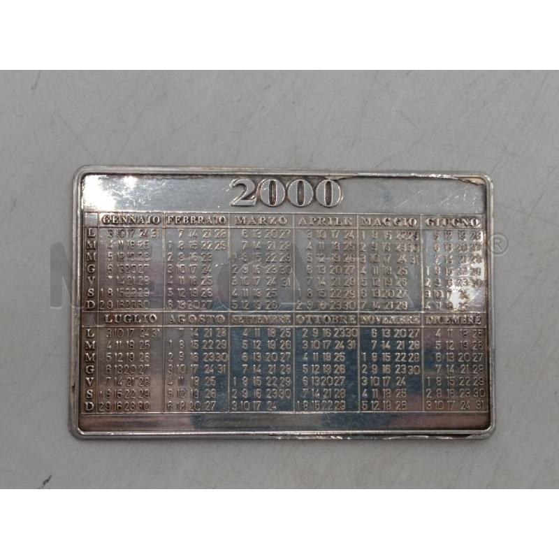 CALENDARIO ANNO 2000 ARGENTATO  | Mercatino dell'Usato Moncalieri bengasi 1
