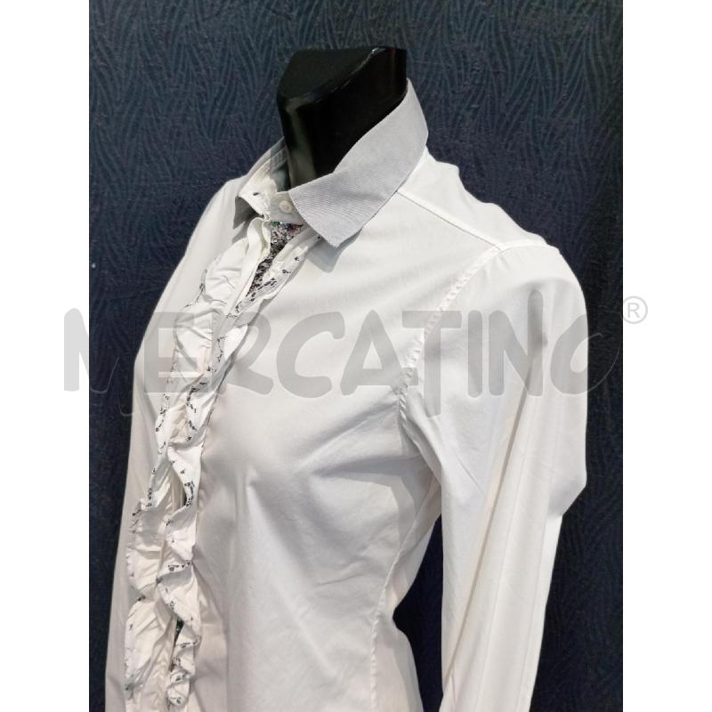 CAMICIA DONNA AGLINI BIANCA COLLO GRIGIO CON PAILLETTES | Mercatino dell'Usato Moncalieri bengasi 3