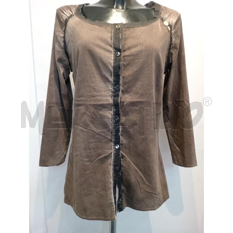 CAMICIA DONNA BRAS MARRONE BORDO NERO | Mercatino dell'Usato Moncalieri bengasi 1