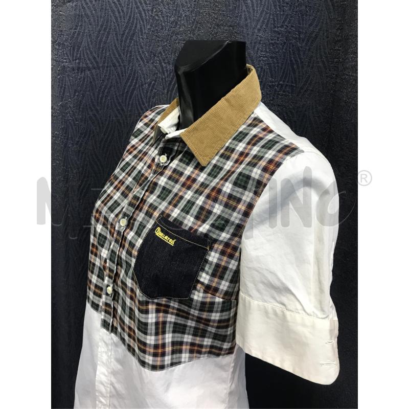 CAMICIA DONNA DSQUARED QUADRETTI BEIGE BIANCA COLLETTO VELLUTO | Mercatino dell'Usato Moncalieri bengasi 4