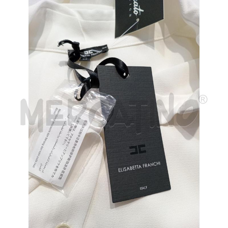 CAMICIA DONNA ELISABETTA FRANCHI PANNA POLSINI RIGHE NERE | Mercatino dell'Usato Moncalieri bengasi 5