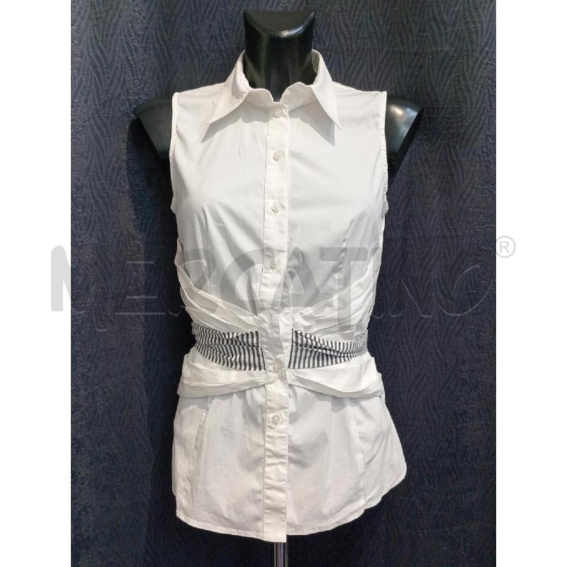 CAMICIA DONNA ELISABETTA FRANCHI SMANICATA CON CINTURA RIGHE | Mercatino dell'Usato Moncalieri bengasi 1