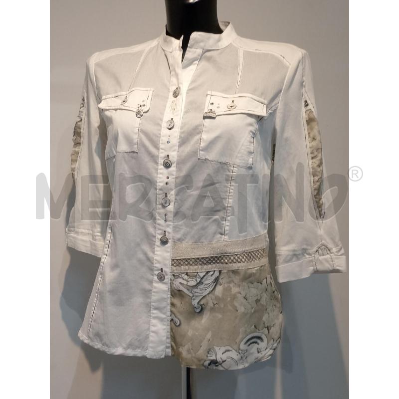 CAMICIA DONNA ELISA CAVALLETTI BIANCA CON INSERTI BEIGE | Mercatino dell'Usato Moncalieri bengasi 2