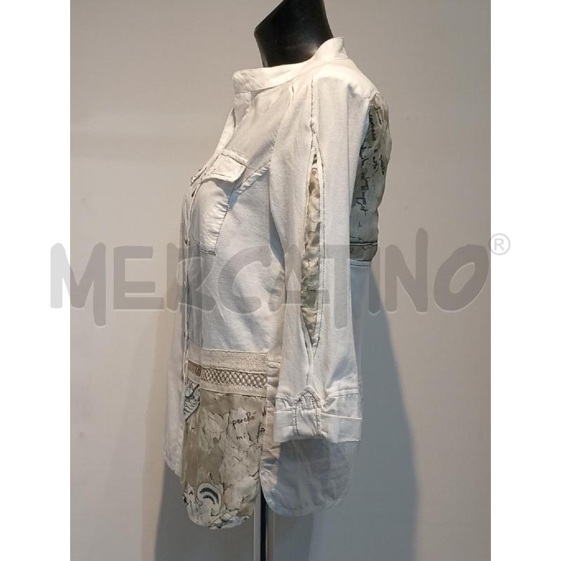 CAMICIA DONNA ELISA CAVALLETTI BIANCA CON INSERTI BEIGE | Mercatino dell'Usato Moncalieri bengasi 3