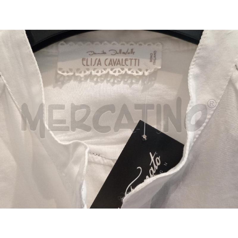 CAMICIA DONNA ELISA CAVALLETTI BIANCA CON INSERTI BEIGE | Mercatino dell'Usato Moncalieri bengasi 5