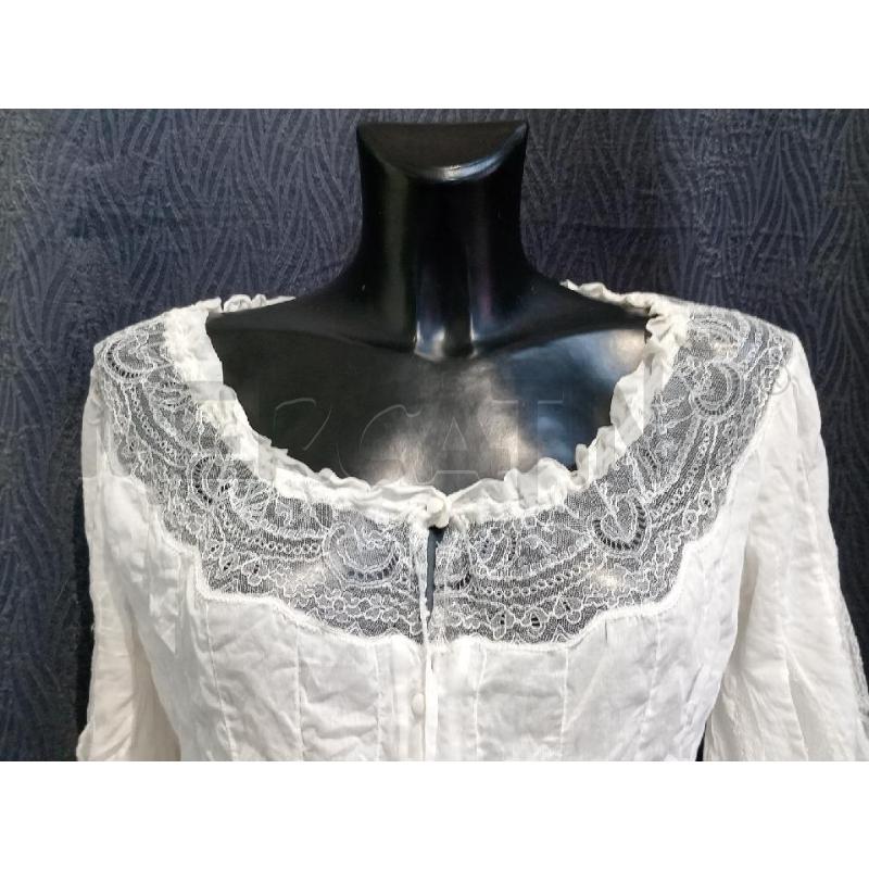 CAMICIA DONNA ERMANNO SCERVINO BIANCA CON INSERTI PIZZO | Mercatino dell'Usato Moncalieri bengasi 4