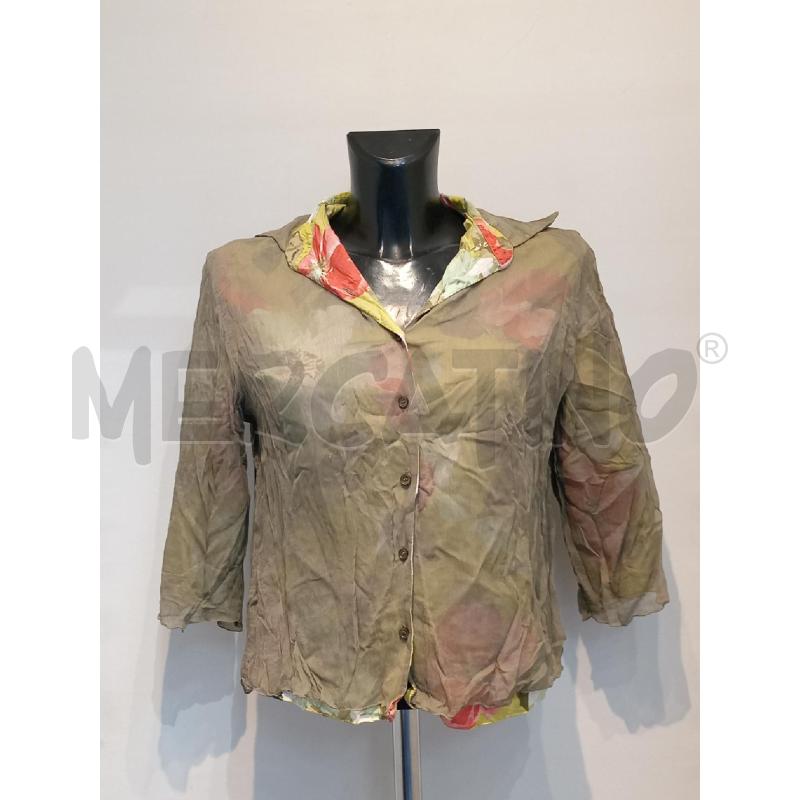 CAMICIA DONNA GUY ROVER VERDE SETA FIORI INTERNO | Mercatino dell'Usato Moncalieri bengasi 1