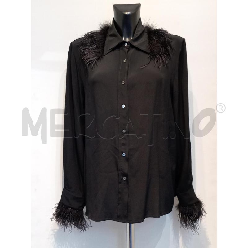 CAMICIA DONNA JUCCA NERA BORDI PIUME  | Mercatino dell'Usato Moncalieri bengasi 1