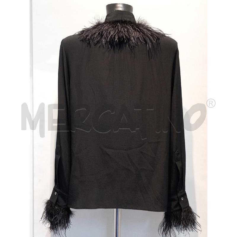 CAMICIA DONNA JUCCA NERA BORDI PIUME  | Mercatino dell'Usato Moncalieri bengasi 2
