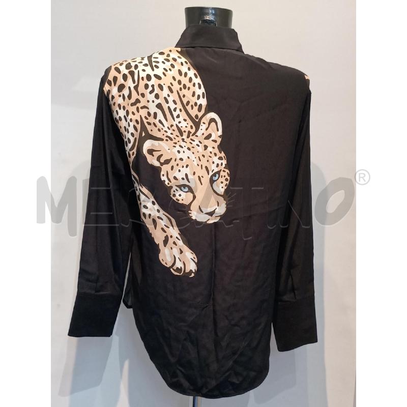 CAMICIA DONNA KKRIZIA NERA CON TIGRE SETA  | Mercatino dell'Usato Moncalieri bengasi 2