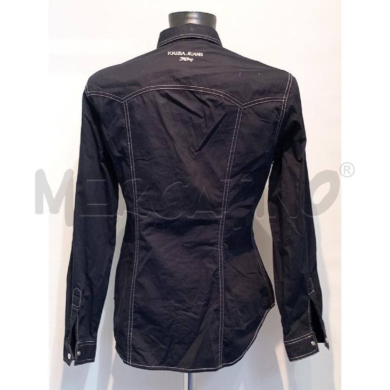 CAMICIA DONNA KRIZIA NERA NERO BORDO ARGENTATO | Mercatino dell'Usato Moncalieri bengasi 2