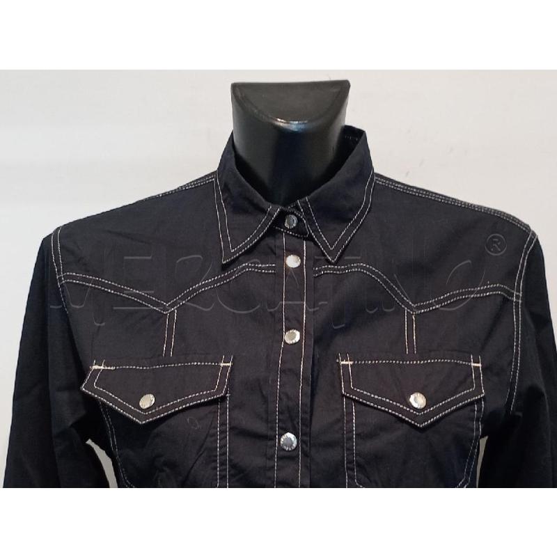 CAMICIA DONNA KRIZIA NERA NERO BORDO ARGENTATO | Mercatino dell'Usato Moncalieri bengasi 4