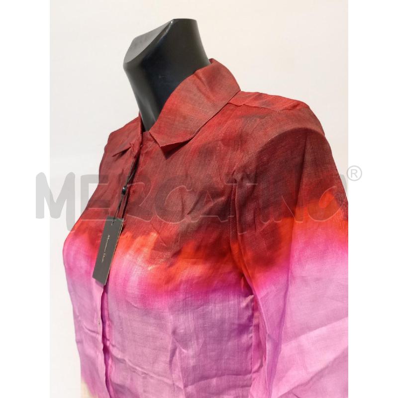 CAMICIA DONNA MASSIMO DUTTI BORDEAUX SFUMATO ROSA BEIGE | Mercatino dell'Usato Moncalieri bengasi 3