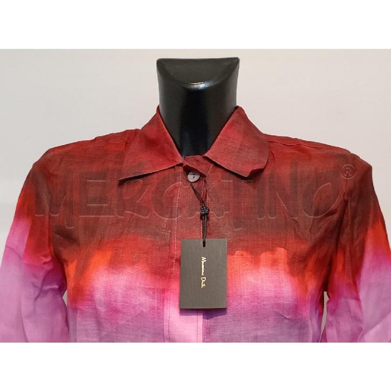 CAMICIA DONNA MASSIMO DUTTI BORDEAUX SFUMATO ROSA BEIGE | Mercatino dell'Usato Moncalieri bengasi 4