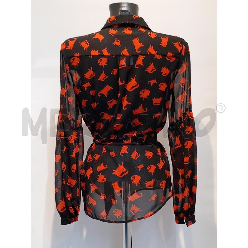 CAMICIA DONNA PINKO NERA GATTI ROSSI | Mercatino dell'Usato Moncalieri bengasi 2