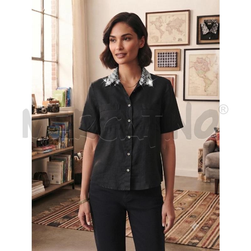 CAMICIA DONNA PRADA NERA MEZZA MANICA | Mercatino dell'Usato Moncalieri bengasi 1