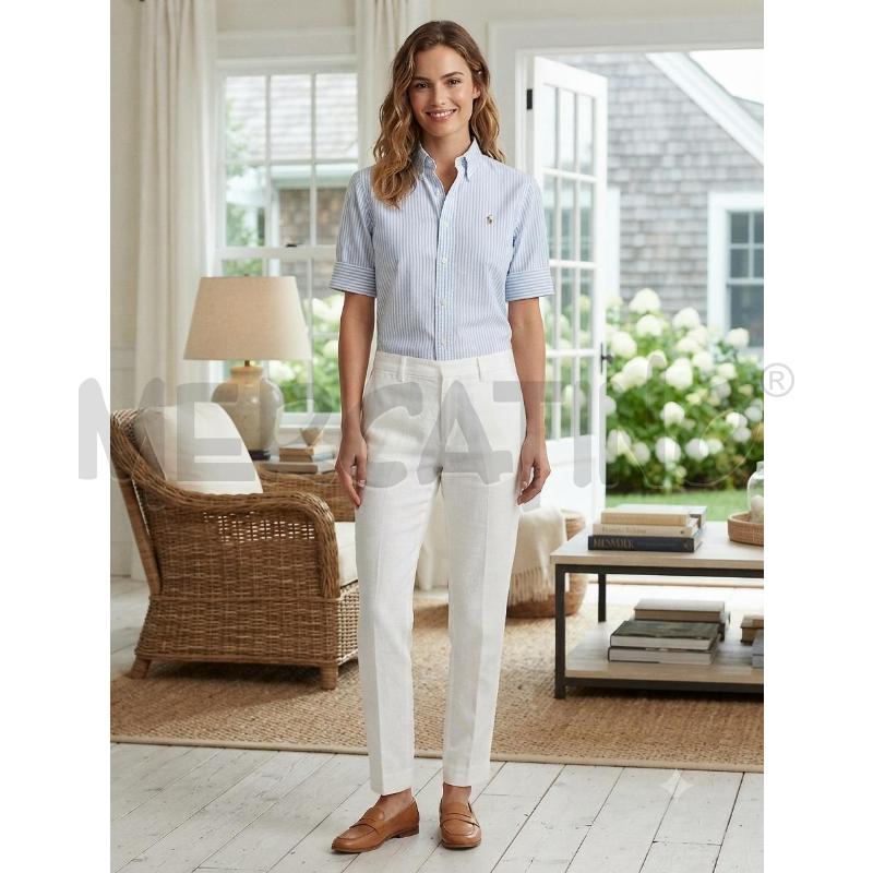 CAMICIA DONNA RALPH  LAUREN BIANCA RIGHE AZZURRA | Mercatino dell'Usato Moncalieri bengasi 1