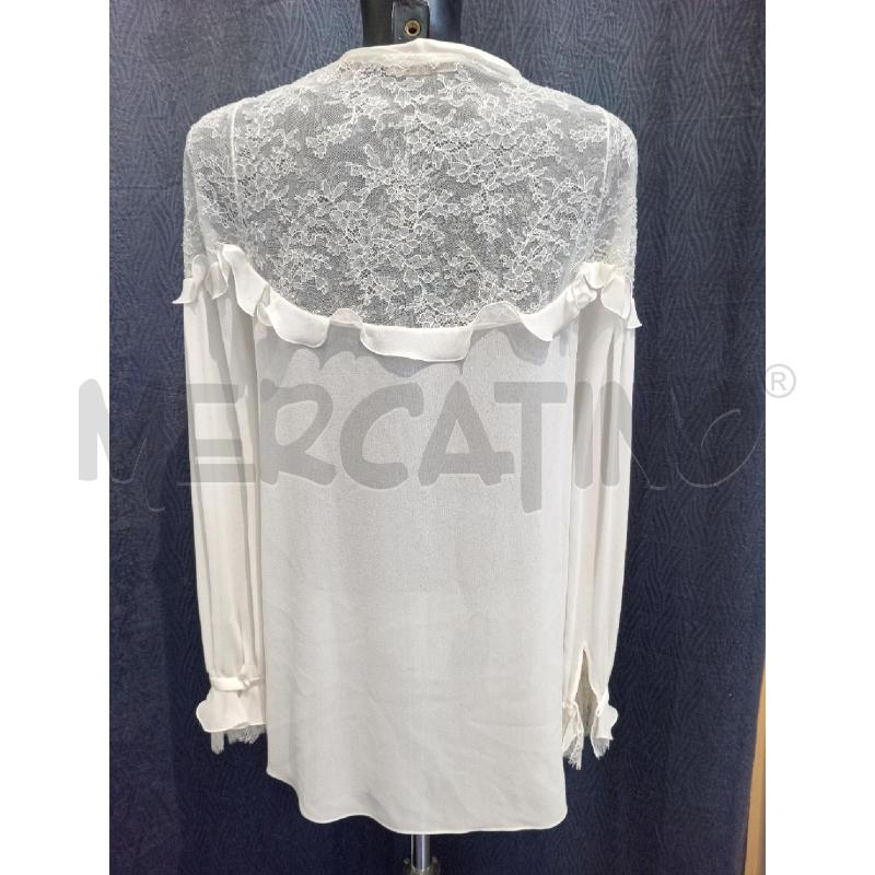 CAMICIA DONNA ROBERTO CAVALLI SETA BIANCA CON INSERTI PIZZO | Mercatino dell'Usato Moncalieri bengasi 2