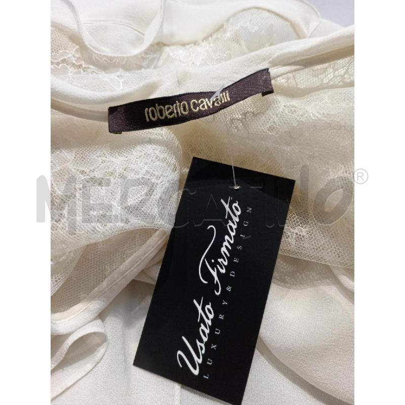 CAMICIA DONNA ROBERTO CAVALLI SETA BIANCA CON INSERTI PIZZO | Mercatino dell'Usato Moncalieri bengasi 5