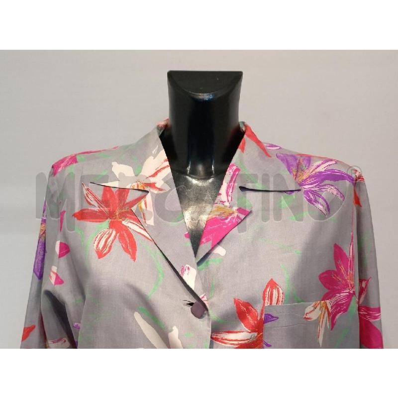 CAMICIA DONNA SPORTMAX GRIGIA CON FIORI ROSA  | Mercatino dell'Usato Moncalieri bengasi 3