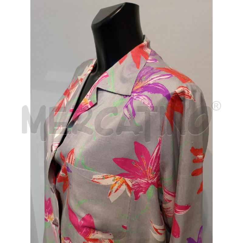 CAMICIA DONNA SPORTMAX GRIGIA CON FIORI ROSA  | Mercatino dell'Usato Moncalieri bengasi 4