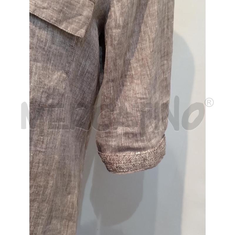 CAMICIA DONNA ZANETTI MARRONE LINO CON PAILLETTES | Mercatino dell'Usato Moncalieri bengasi 4