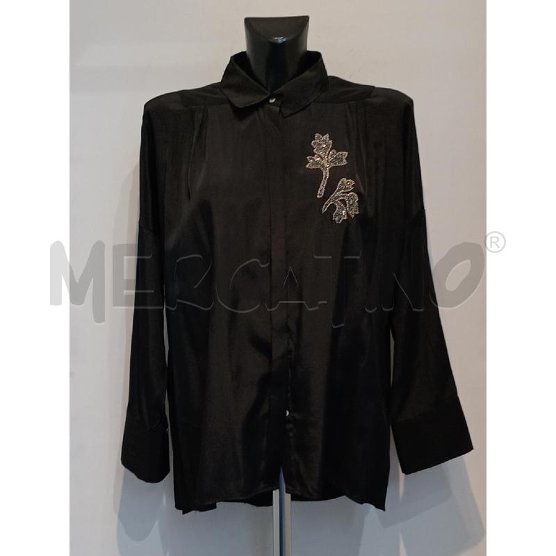 CAMICIA DONNA ZARA NERA CON FIORE LATERALE | Mercatino dell'Usato Moncalieri bengasi 1