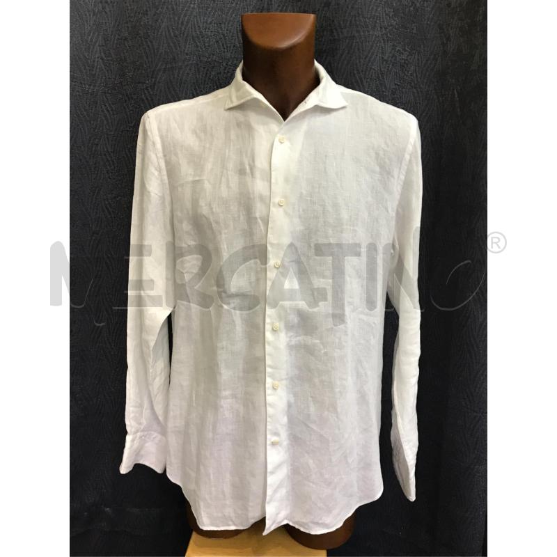 CAMICIA UOMO BOGGI BIANCA LINO | Mercatino dell'Usato Moncalieri bengasi 1