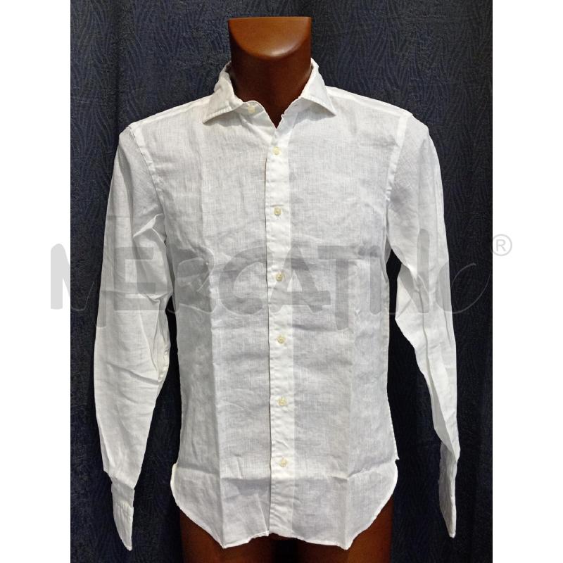 CAMICIA UOMO BOGGI MILANO BIANCA PURO LINO  | Mercatino dell'Usato Moncalieri bengasi 1