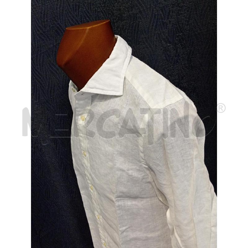 CAMICIA UOMO BOGGI MILANO BIANCA PURO LINO  | Mercatino dell'Usato Moncalieri bengasi 4
