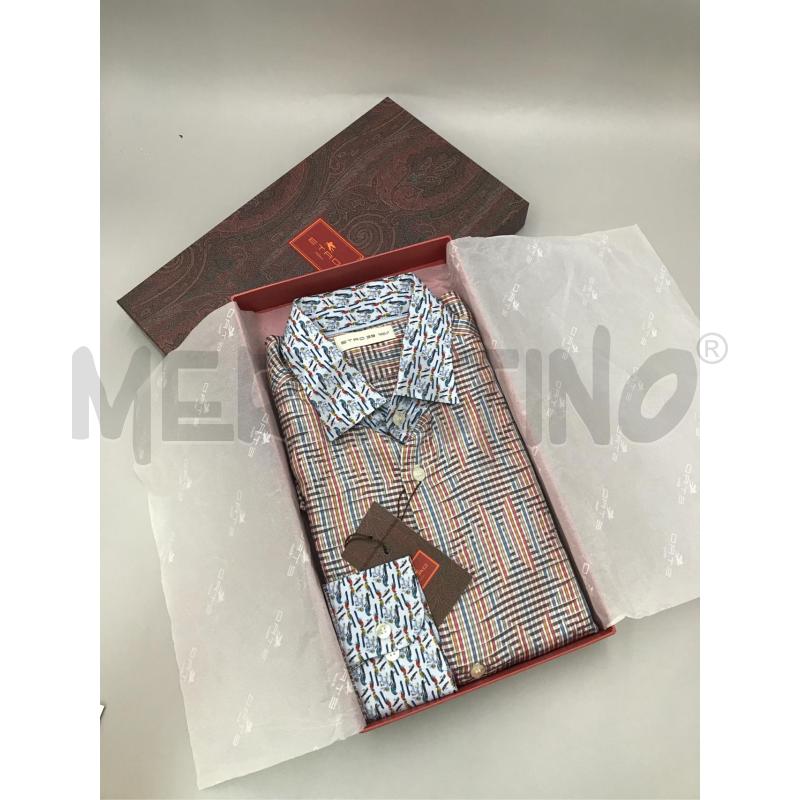 CAMICIA UOMO ETRO FANTASIA MARRONE AZZURRO | Mercatino dell'Usato Moncalieri bengasi 1