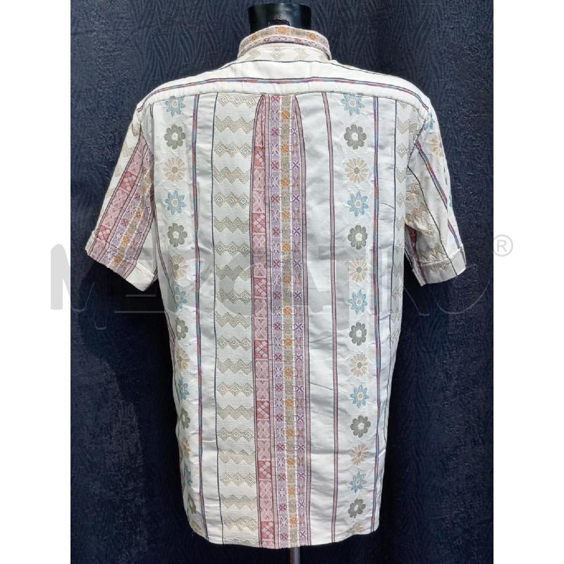 CAMICIA UOMO GIORGIO VALENTI MANICA CORTA BIANCA CON FIORELLINI BI | Mercatino dell'Usato Moncalieri bengasi 2