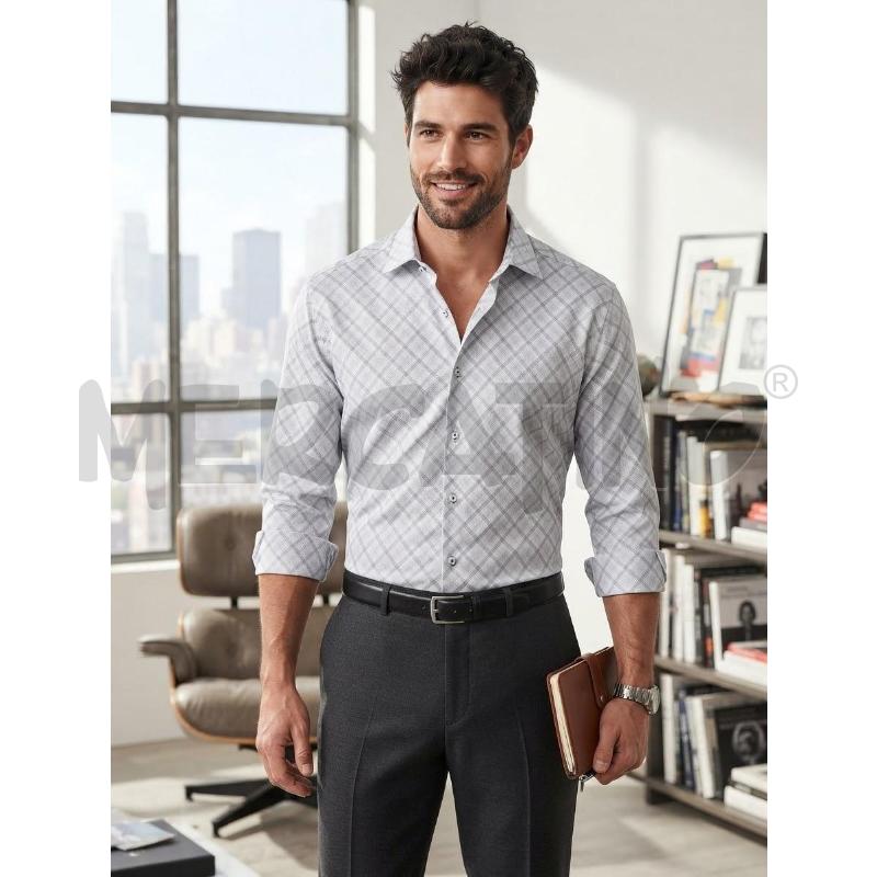 CAMICIA UOMO JUST CAVALLI BIANCA ROMBI GRIGIA | Mercatino dell'Usato Moncalieri bengasi 1