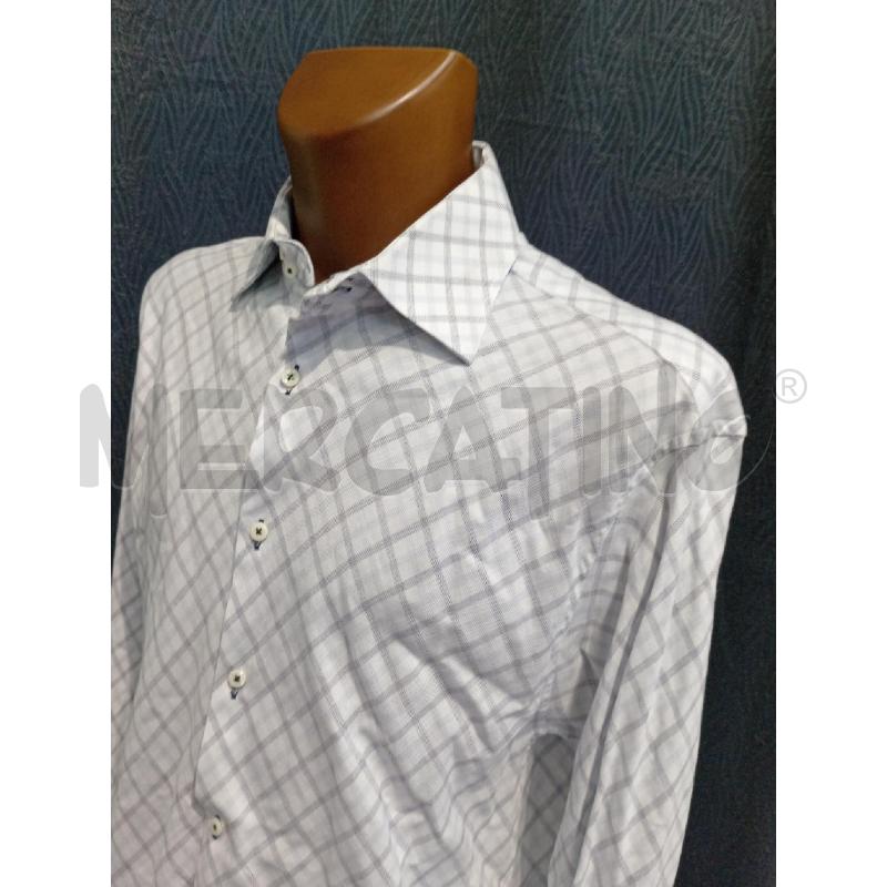 CAMICIA UOMO JUST CAVALLI BIANCA ROMBI GRIGIA | Mercatino dell'Usato Moncalieri bengasi 3