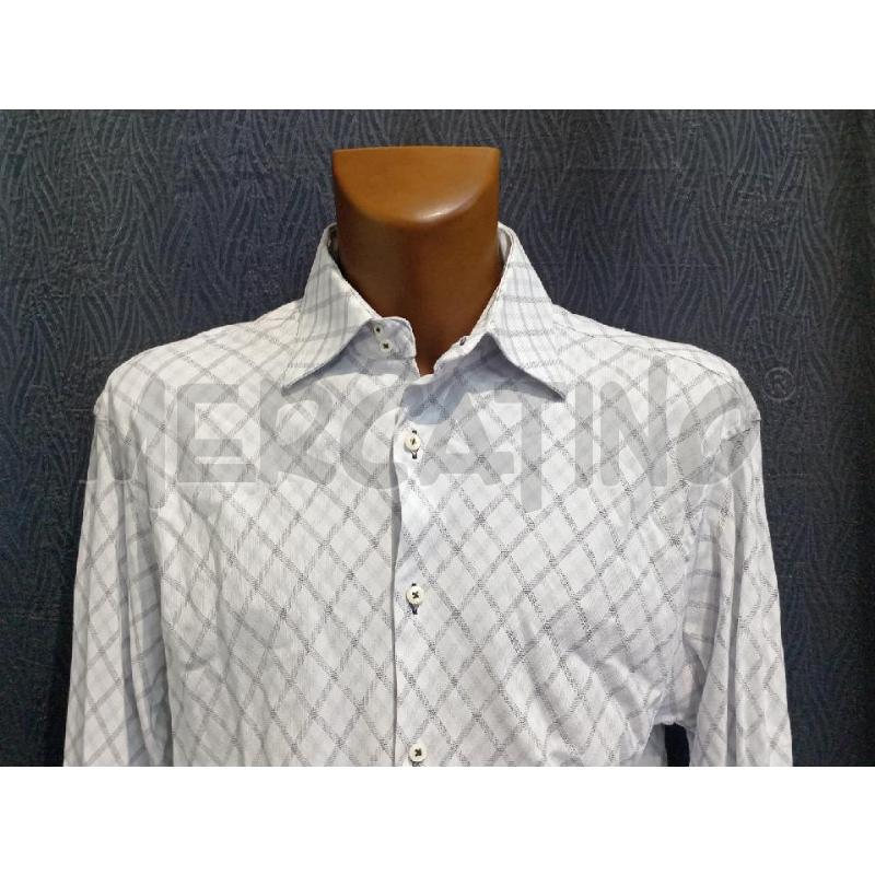 CAMICIA UOMO JUST CAVALLI BIANCA ROMBI GRIGIA | Mercatino dell'Usato Moncalieri bengasi 4