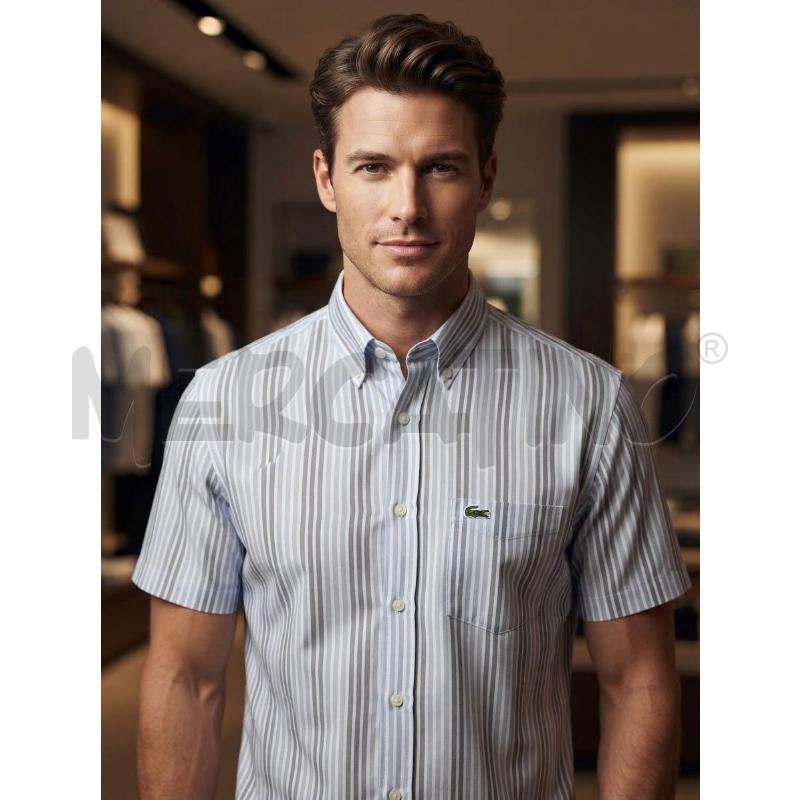 CAMICIA UOMO LACOSTE RIGHE AZZURRE MEZZA MANCIA | Mercatino dell'Usato Moncalieri bengasi 1