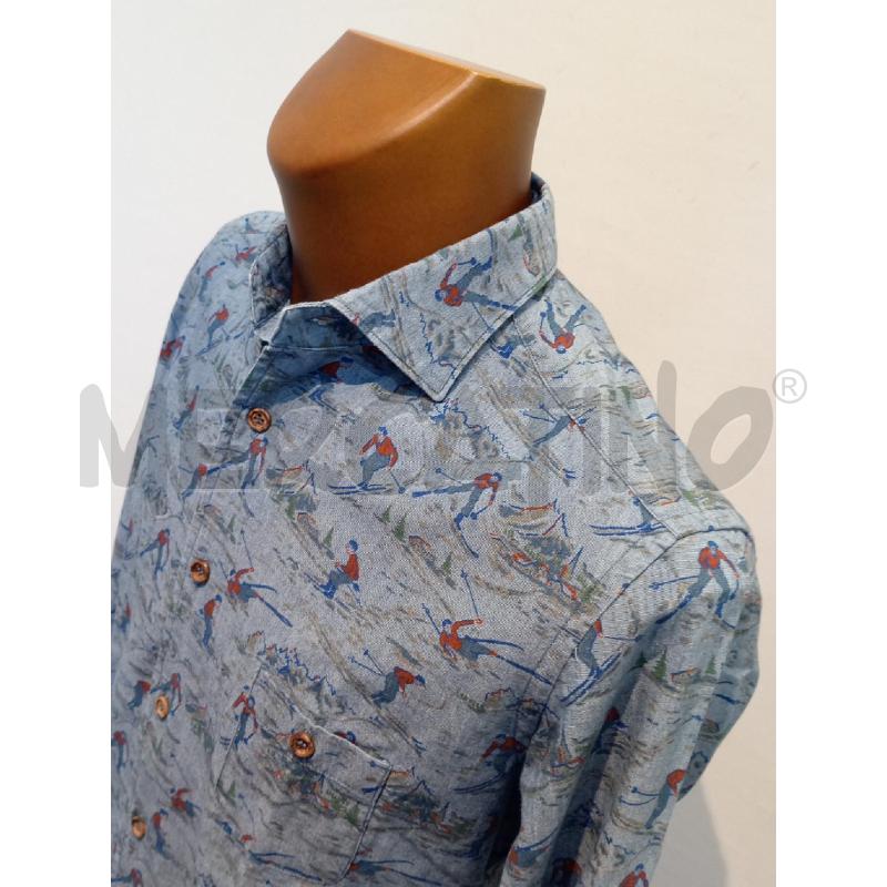CAMICIA UOMO MITCHUMM AZZURRA CON SCIATORI  | Mercatino dell'Usato Moncalieri bengasi 4