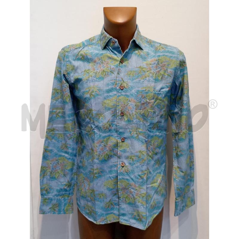 CAMICIA UOMO MITCHUMM VERDE E AZZURRA CON  PALME  | Mercatino dell'Usato Moncalieri bengasi 1