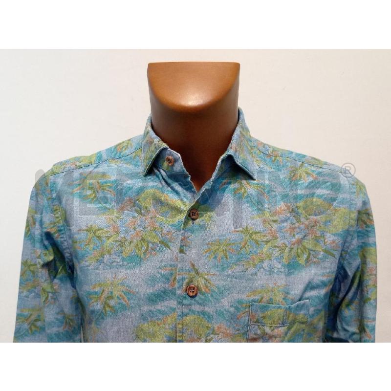 CAMICIA UOMO MITCHUMM VERDE E AZZURRA CON  PALME  | Mercatino dell'Usato Moncalieri bengasi 3