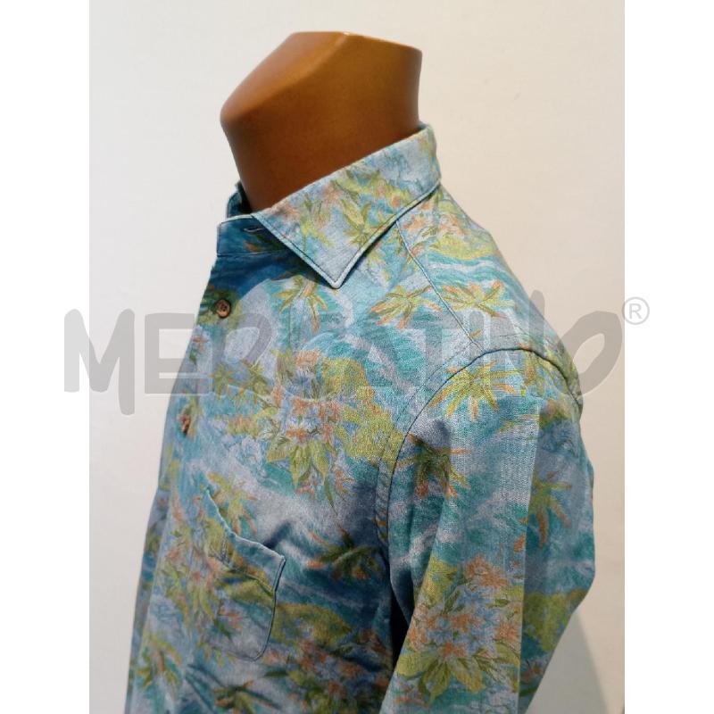 CAMICIA UOMO MITCHUMM VERDE E AZZURRA CON  PALME  | Mercatino dell'Usato Moncalieri bengasi 4
