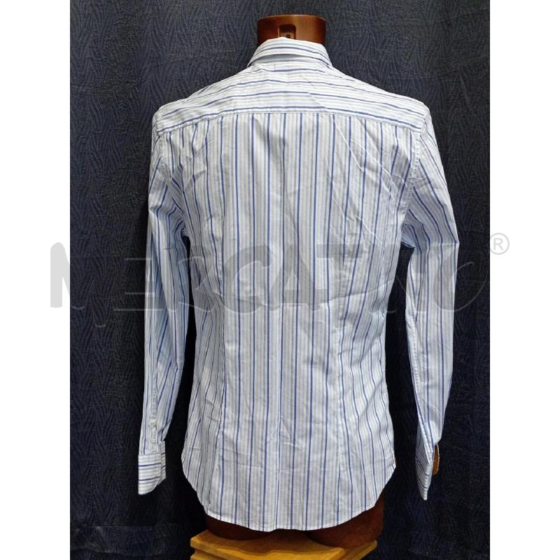 CAMICIA UOMO PRIMA CLASSE RIGHE BIANCO BLU | Mercatino dell'Usato Moncalieri bengasi 2