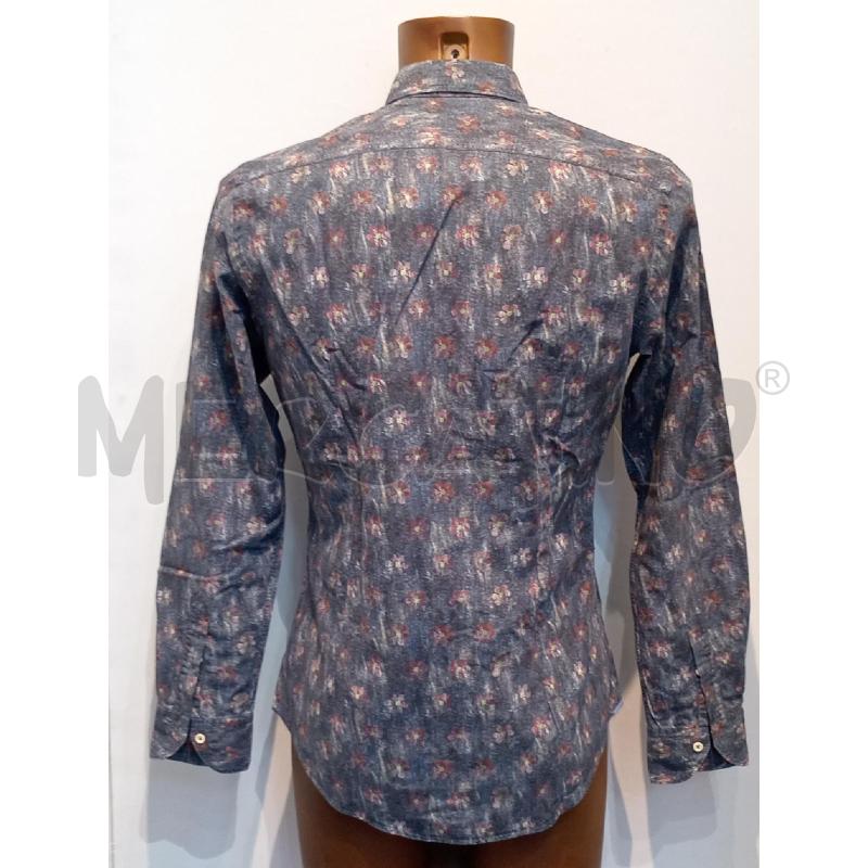 CAMICIA UOMO XACUS BLU CON FIORELLINI ROSSI  | Mercatino dell'Usato Moncalieri bengasi 2