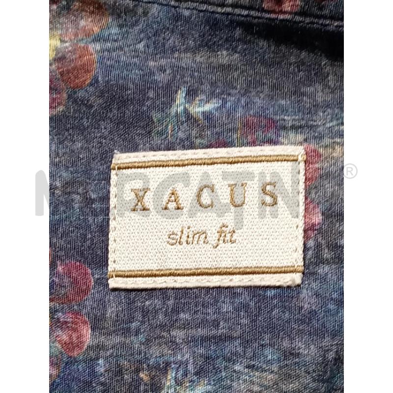 CAMICIA UOMO XACUS BLU CON FIORELLINI ROSSI  | Mercatino dell'Usato Moncalieri bengasi 5