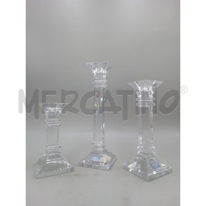 CANDELABRI CRISTALLO PZ. 3 | Mercatino dell'Usato Moncalieri bengasi 1