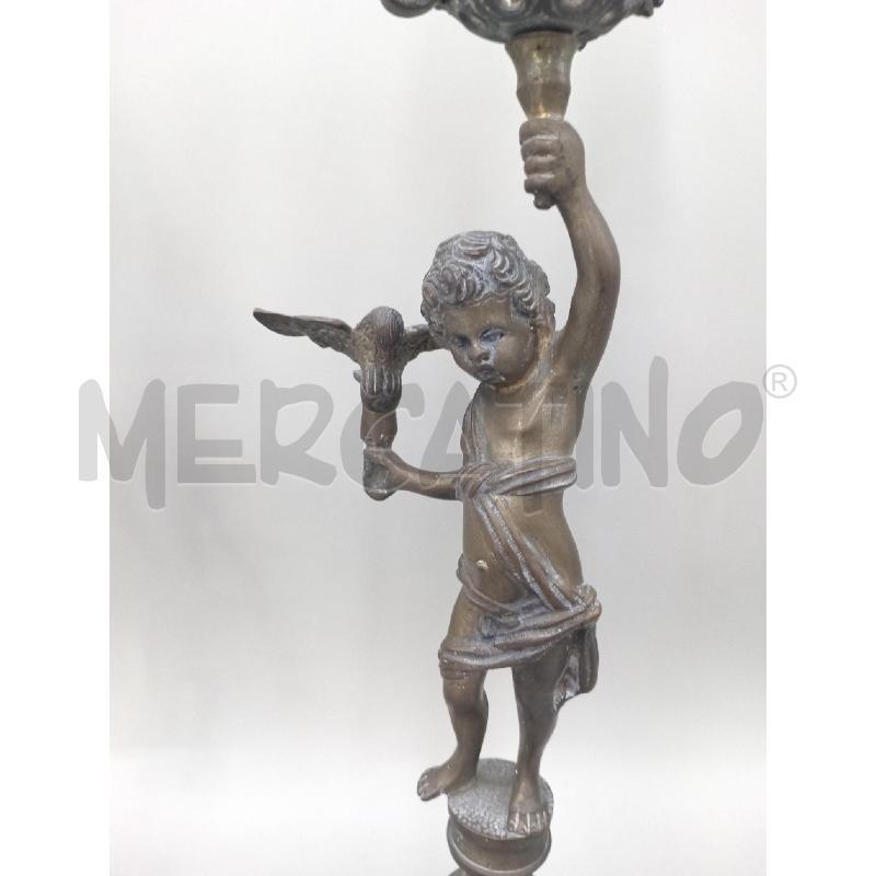 CANDELABRI PZ.2 BRONZETTO C/PUTRTINO E UCCELLINO 4 LUX  | Mercatino dell'Usato Moncalieri bengasi 3