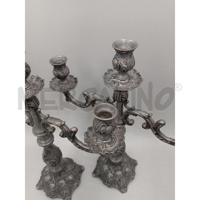 CANDELABRI PZ. 2 PELTRO VINTAGE | Mercatino dell'Usato Moncalieri bengasi 4