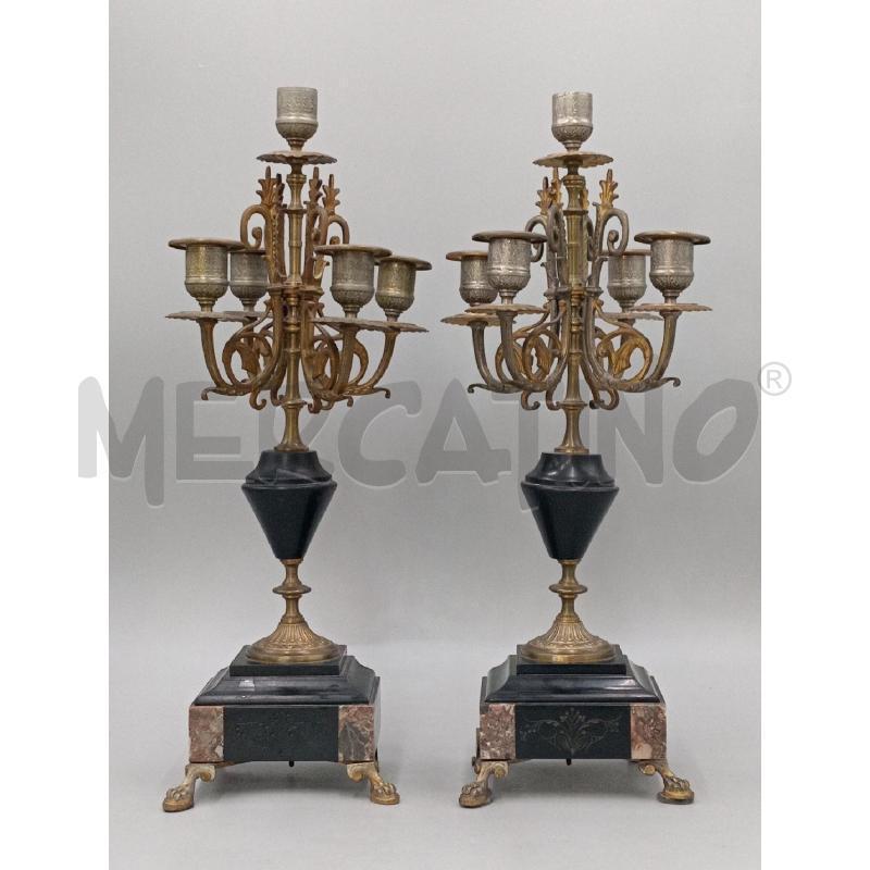 CANDELABRI PZ. 2  ORRONE BASE MARMO ALTI CM 44 | Mercatino dell'Usato Moncalieri bengasi 1