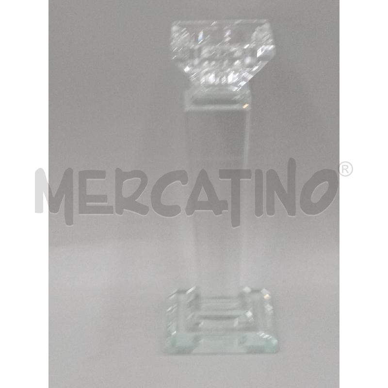 CANDELABRO VETRO SFACCETTATO CM 19 | Mercatino dell'Usato Moncalieri bengasi 1