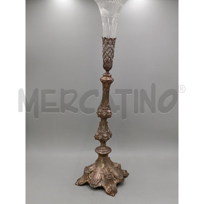 CANDELABRO VINTAGE METALLO LAVORAZIONE FINE CON TESTE ALTO CM 72   | Mercatino dell'Usato Moncalieri bengasi 1